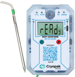 Cryopak Multi use data logger MXP Dry Ice | -80 to +85°C/ -112~185°F for INT -85 to +85°C/ -121~185°F for EXT