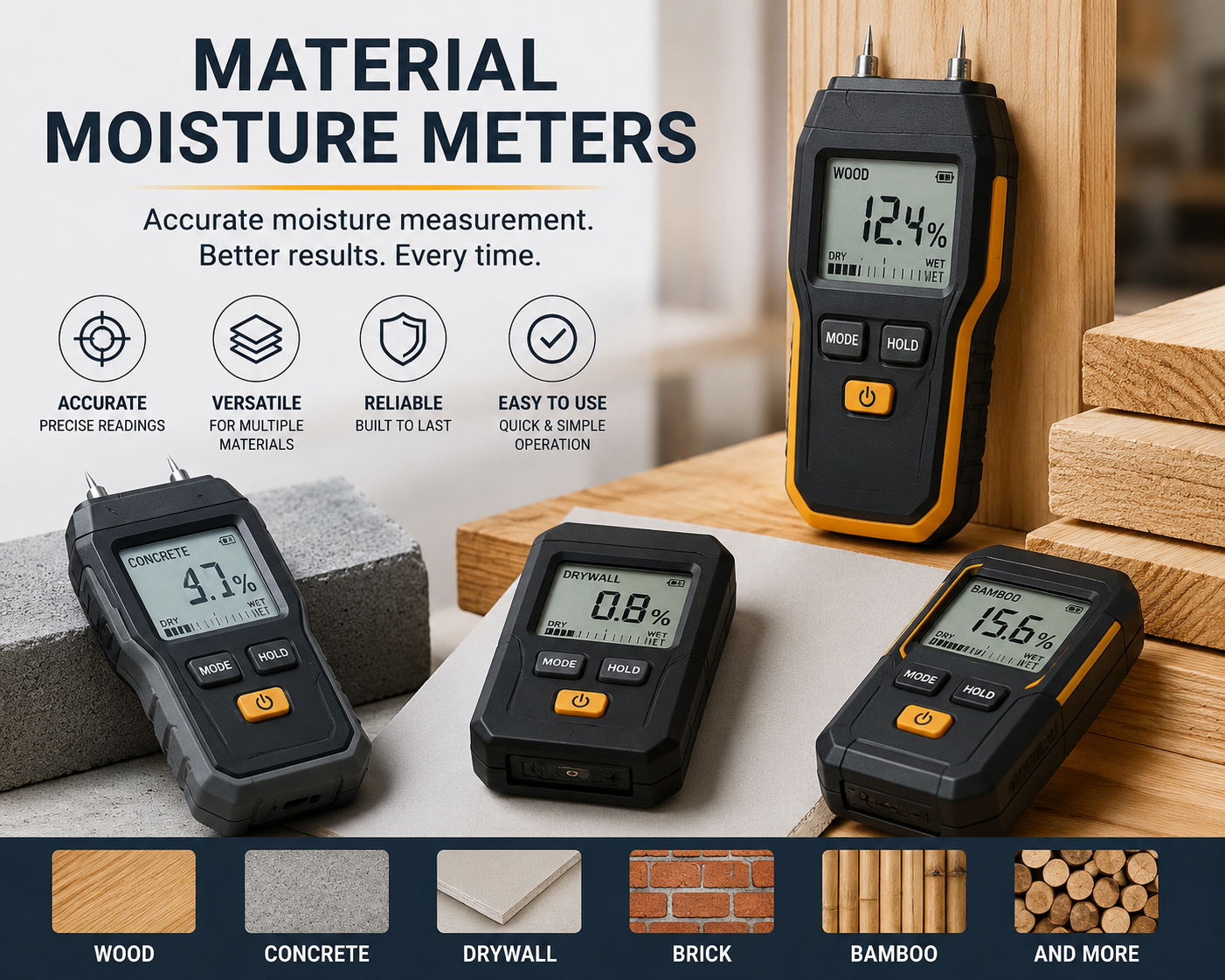 Material moisture meters