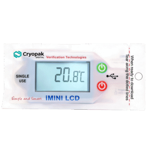 Cryopak Single Use data logger iMINI LCD | -40°C to 80°C (-40°F to 176°F)